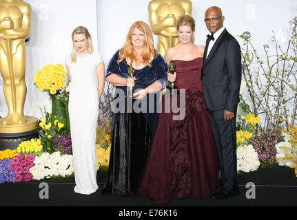 La 86Oscar annuale tenutasi a Dolby Theatre - Sala stampa dotata di: Robin Matthews,Adruitha Lee,samuel l jackson,Naomi Watts dove: Los Angeles, California, Stati Uniti quando: 02 Mar 2014 Foto Stock