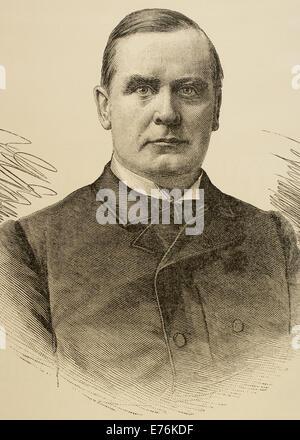 William McKinley (1843-1901). Venticinquesimo Presidente degli Stati Uniti. Incisione. La Ilustracion Española y Americana, 1890. Foto Stock