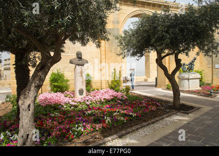 Sir Winston Churchill Memorial nella Upper Barrakka Gardens a La Valletta, Malta Foto Stock