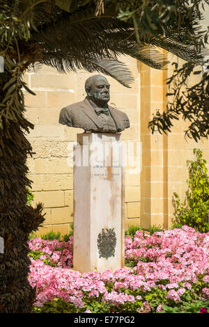 Sir Winston Churchill Memorial nella Upper Barrakka Gardens a La Valletta, Malta Foto Stock