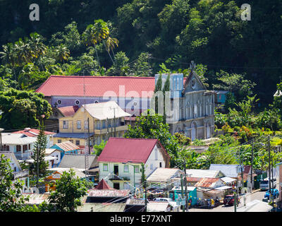 Chiesa cattolica Natività della Beata Vergine Maria di Anse La Raye, Anse-la-Raye regione, Santa Lucia isola, Piccole Antille Foto Stock