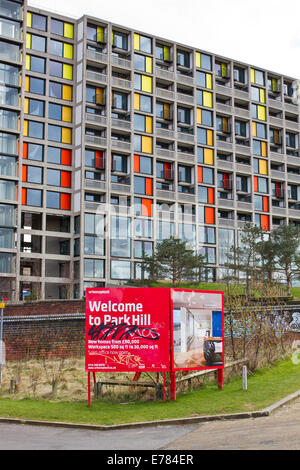 Urban Splash rigenerazione del Park Hill appartamenti in Sheffield South Yorkshire Foto Stock