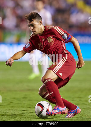 Valencia, Spagna. 08 Sep, 2014. Centrocampista Munir in azione durante il Campionato Europeo in qualifica. Spagna contro la Macedonia. Credito: Azione Sport Plus/Alamy Live News Foto Stock