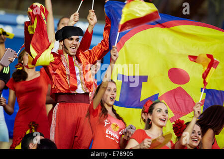 Valencia, Spagna. 08 Sep, 2014. Spagna sostenitori durante il Campionato Europeo in qualifica. Spagna contro la Macedonia. Credito: Azione Sport Plus/Alamy Live News Foto Stock