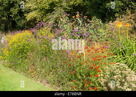 Il giardino a valle nascosta giardini in Cornovaglia su un pomeriggio estati Foto Stock