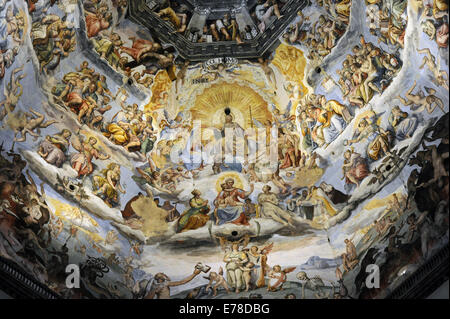 L'Italia. Firenze. Cupola del Brunelleschi. Ultima sentenza. affresco di Giorgio Vasari (1511-1574) e Zuccari (1572-1579). Dettaglio. Foto Stock