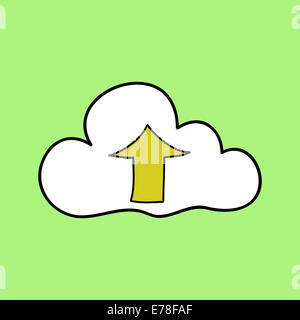 Doodle style il cloud computing Foto Stock