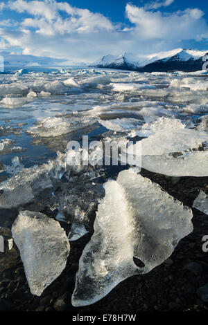 Jökulsárlón laguna glaciale, Islanda Orientale Foto Stock