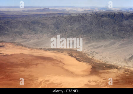 La Giordania nel deserto - vista aerea Foto Stock