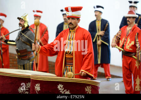 Janissary banda militare, Askeri Müse, Istanbul Military Museum, Istanbul, Turchia Foto Stock