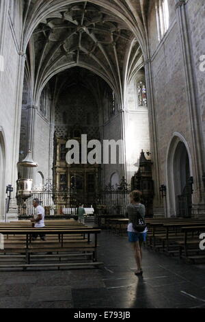 Portici all interno della chiesa, il tetto della Basilica di San Isidoro, strada di St Jacques di Compostella, il centro città di Leon, Spagna Foto Stock