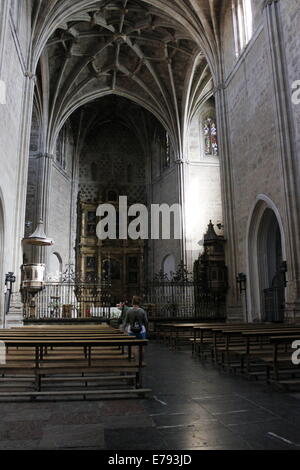 Portici all interno della chiesa, il tetto della Basilica di San Isidoro, strada di St Jacques di Compostella, il centro città di Leon, Spagna Foto Stock