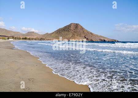 Playa de los Genoveses, spiaggia, Cabo de Gata Nijar, parco naturale e riserva della biosfera, provincia di Almeria, Andalusia, Spagna Foto Stock