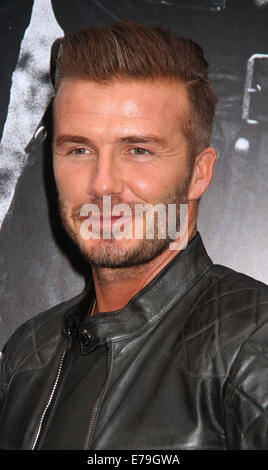 New York, Stati Uniti d'America. Il 9 settembre, 2014. DAVID BECKHAM pone per le foto al 'Belstaff: Off Road David Beckham" libro firma e cocktail reception tenuto a Belstaff House. Credito: Nancy Kaszerman/ZUMA filo/Alamy Live News Foto Stock