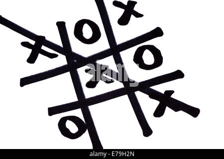 Una partita di tris Tic Tac Toe Foto Stock