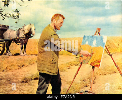 Kirk Douglas (come Vincent van Gogh, sul set del film "Libidine per la vita', 1956 Foto Stock