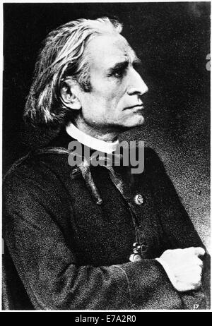 Franz Liszt (1811-1886), compositore, pianista e conduttore, Ritratto, cartolina Foto Stock