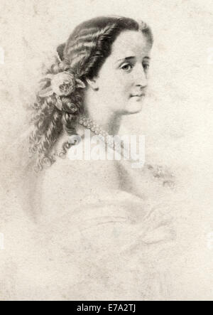 Imperatrice Eugenie o Eugenia de Montijo, moglie di Napoleone III, Ritratto, circa 1870 Foto Stock