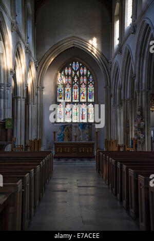 Interno del St Giles-senza-chiesa Cripplegate, Barbican, la città di Londra, Regno Unito Foto Stock