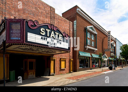 Il vecchio teatro di Stato edificio e Marquee Kingsport, Tennessee Foto Stock