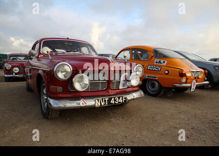 Land's End auto da rally; Cornovaglia; Regno Unito Foto Stock