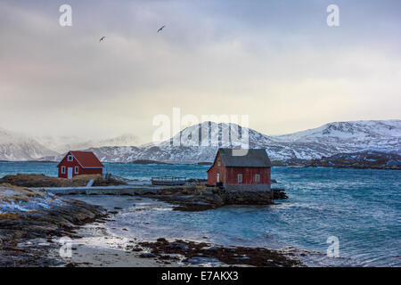 Rorbu tradizionale nelle isole Lofoten in Norvegia Foto Stock