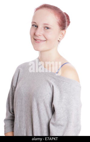 Sorridente giovane donna Foto Stock
