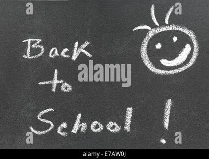 Si torna a scuola scritto in gesso su lavagna ardesia Foto stock - Alamy