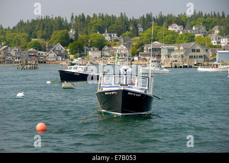 Loberster barche ormeggiate nel porto di Stonington Stonington Maine USA. Foto Stock