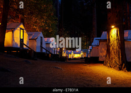 Camp, Curry Curry Village, Yosemite Valley, Yosemite National Park, California, Stati Uniti d'America Foto Stock