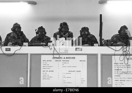 Esercito britannico del Reno, e vigili del Battle Group Trainer, installazione per simulazione di gestione del campo di battaglia (1986) Foto Stock