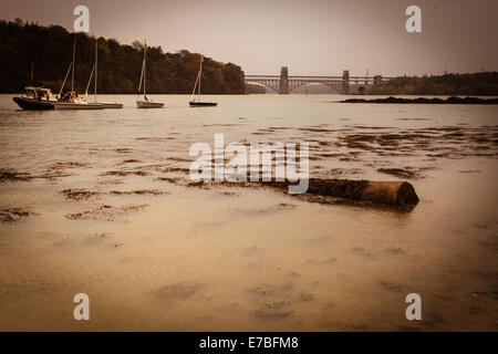 Antiquato di Menai Straits, Anglesey Foto Stock