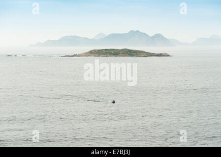 Le Isole Cíes sono un arcipelago al largo della costa di Pontevedra in Galizia (Spagna), nella bocca del Ría de Vigo. Foto Stock