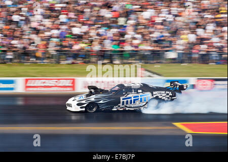 Pro Mod drag racing a Santa Pod. Driver Meihuizen Marc in una Pontiac Firebird. Foto Stock