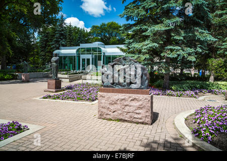 Il Leo Mol Sculpture Gardens di Assiniboine Park in Winnipeg, Manitoba, Canada. Foto Stock