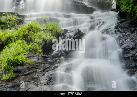 Guardando il Amicalola cade dal visitatore la piattaforma ad una Georgia State Park Foto Stock