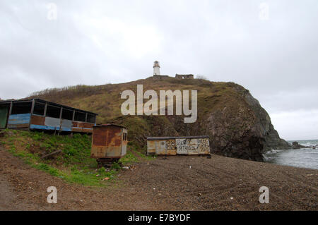 Capo Briner durante una tempesta Mare del Giappone, Rudnaya Pristan, Primorye, Estremo Oriente, Russia Foto Stock