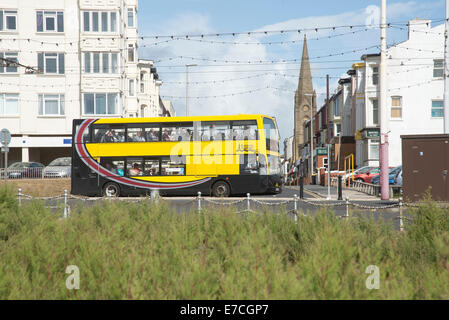 Double Decker bus del Blackpool sistema di trasporto Blackpool Lancashire Regno Unito Foto Stock