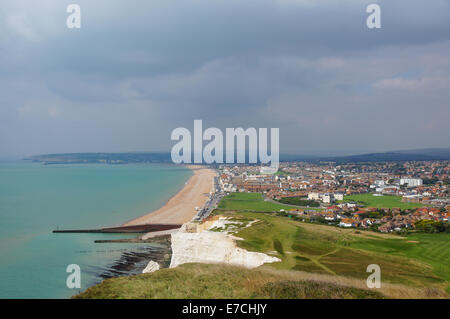 Vista di Seaford da Seaford Head East Sussex England Regno Unito Regno Unito Foto Stock