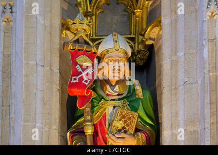 Dettaglio della schermata nella cattedrale di Ripon, North Yorkshire, Inghilterra, Regno Unito Foto Stock