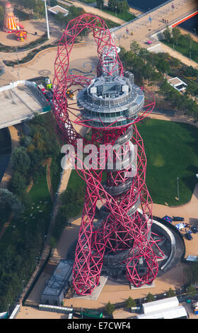 Arcelormittal Orbit scultura presso la Queen Elizabeth Olympic Park progettato da Sir Anish Kapoor e Cecil Belmond.sculptu più alto Foto Stock