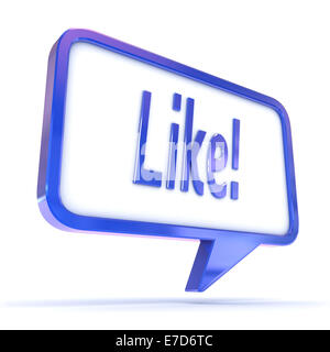 Un colorato rendering 3D illustrazione concettuale che mostra " simili " in un discorso bolla Foto Stock