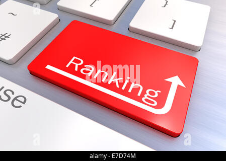 Un colorato 3d reso illustrazione che mostra una classifica Concept Keyboard Foto Stock