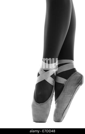 Close up ballerina's calzature en pointe Foto Stock