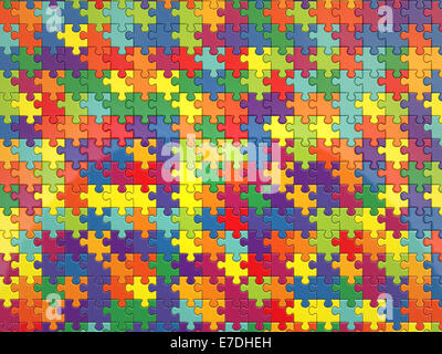 3D render di colorato Sfondo puzzle Foto Stock