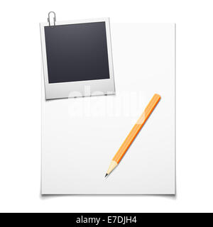 Carta bianca e polaroid photo frame Foto Stock