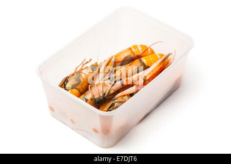 Langoustine (Nephrops norvegicus),la baia di Dublino gamberi o scampi isolato su un bianco di sfondo per studio. Foto Stock