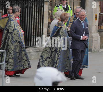 Giornata del Commonwealth osservanza e servizio di reception presso l'Abbazia di Westminster. Dotato di: Il Principe di Galles,il Principe Carlo dove: Londra, Regno Unito quando: 10 Mar 2014 Foto Stock