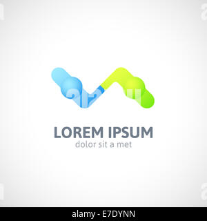 Handshake logo astratto vettore del modello di progettazione Foto Stock