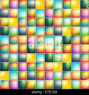 Lucida mosaico colorato celle quadrate grid Foto Stock